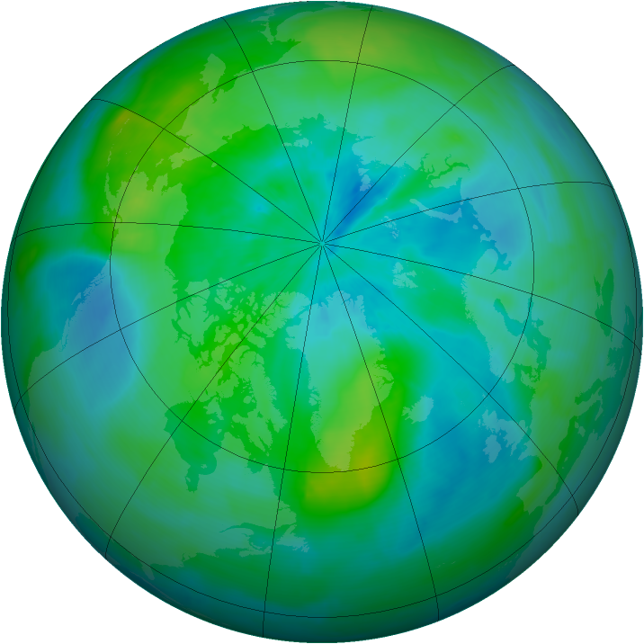 Arctic ozone map for 11 September 2013